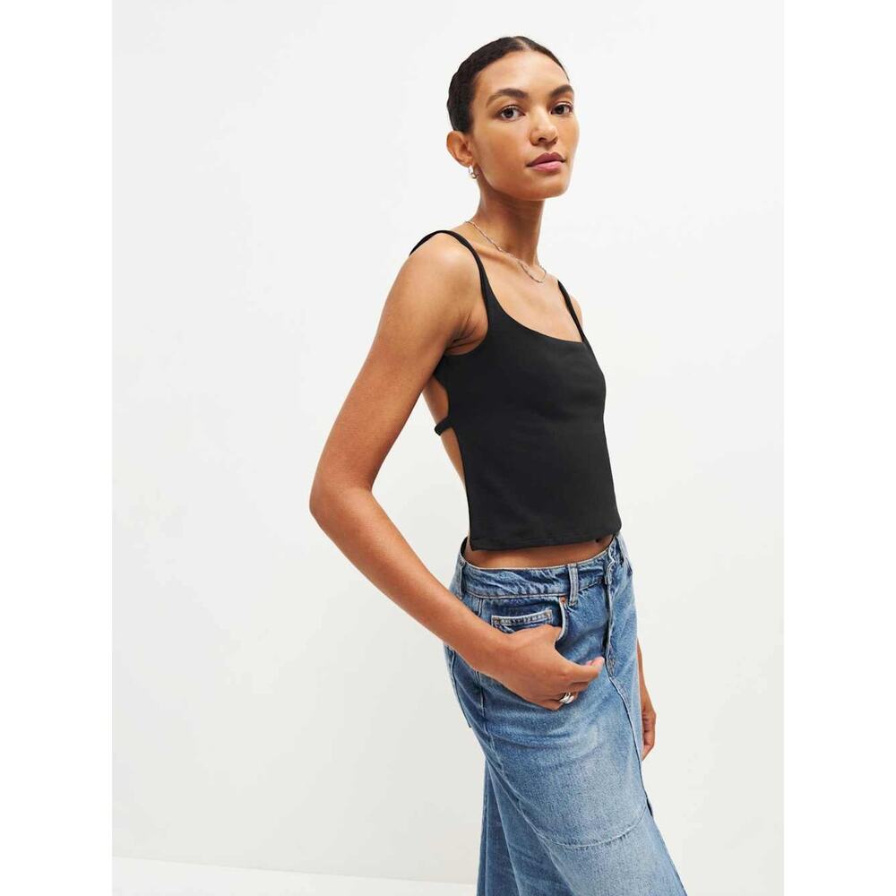 Reformation Cairo Knit Top Black - S - Picture 4 of 4